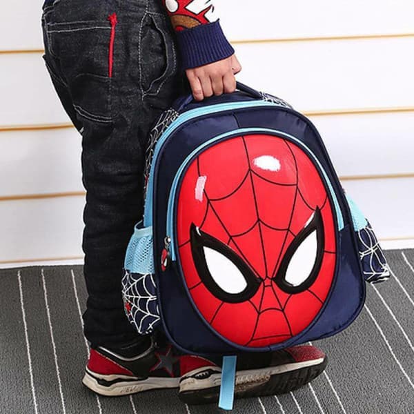 Barn Barn Gutter Spiderman Ryggsekk Skoleveske Mørkeblå Dark Blue