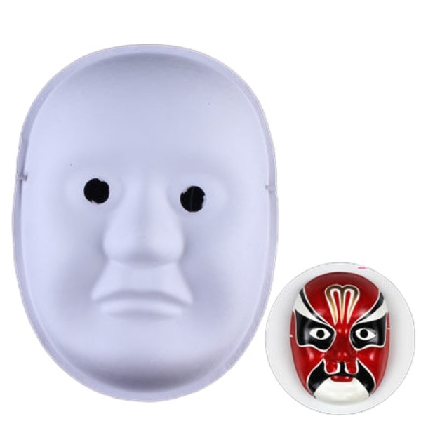 Halloween barnmask vit handmålad pulpmask barnmålningsmask vit embryo färgningsmask krona crown