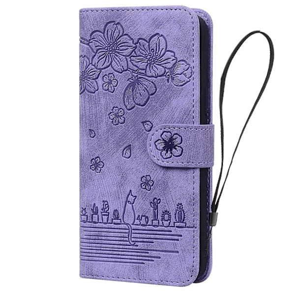 Sakura Kat Læder Etui til iPhone 15 Plus