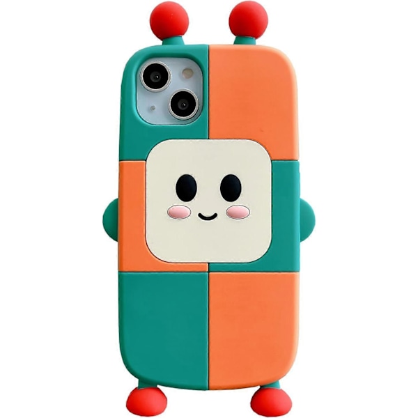 iPhone 13 Pro Max Kawaii Skal 3D Tecknad Söt Robot Skal Mjukt Silikon Unikt Roligt Skyddsfodral för Kvinnor Flickor Slimmad Passform
