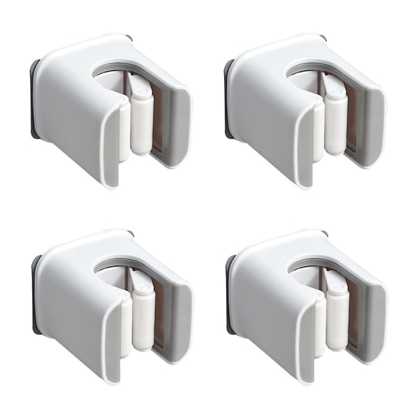Kost og moppholder, multifunksjonell griper, kostholder, veggmontert, selvklebende, uten boring, ask Ash