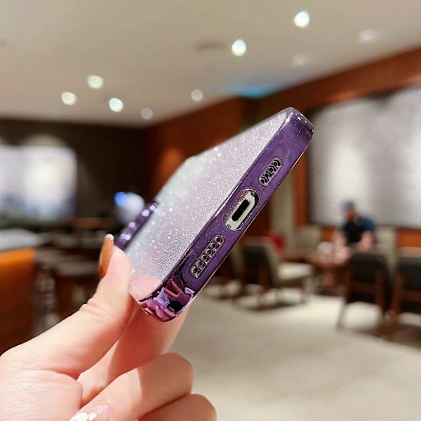 Högtransparent Glitter TPU-mobilskal med gradientfärg för iPhone 14 Pro Max