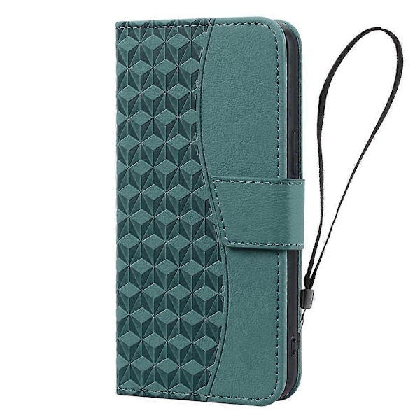 For iPhone 13 Pro Max Business Diamantspænde Læder Telefoncover med Lanyard