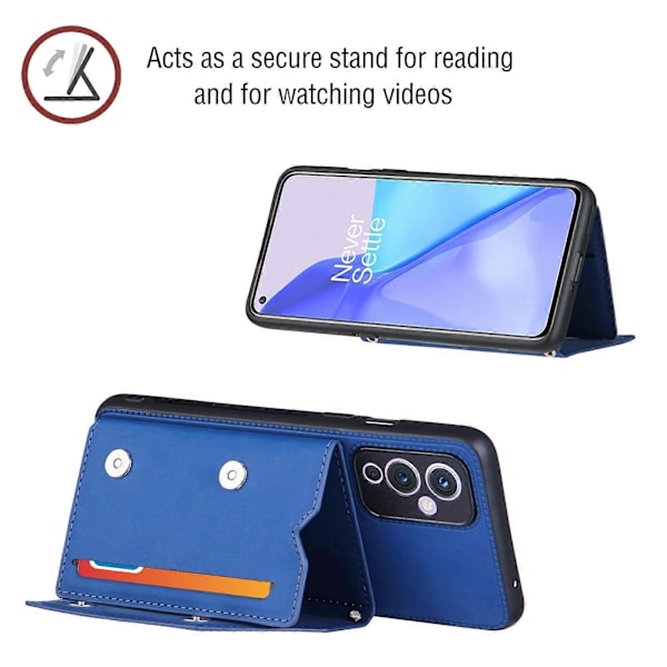 For OnePlus 9 Hudfølelse PU + TPU + PC Bagside Stødsikkert Etui med Kortlommer & Holder & Fotoramme