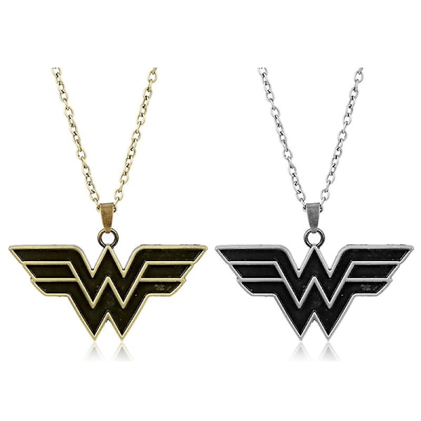 Wonder Woman W -kirjain kaulakoru neuleketju elokuva oheistuote sliver