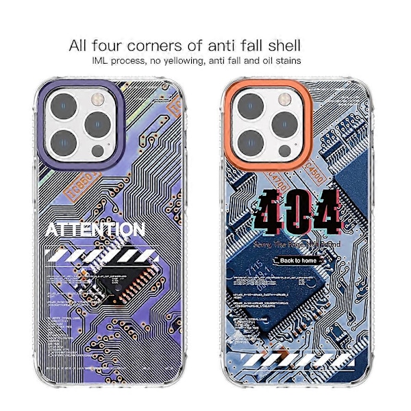 För iPhone 14 Pro Max Mutural Modern Series Kretskort Tryckt Mobilskal