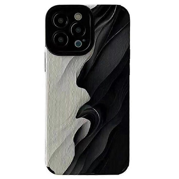 Skal för iPhone 16 Pro Max, unik vågdesign PU-läder + TPU-telefonskal