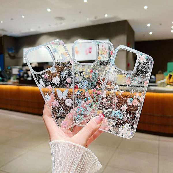 För iPhone 14 Pro Fräscht Litet Blommigt Mobilskal Dropplim Skyddande Fodral