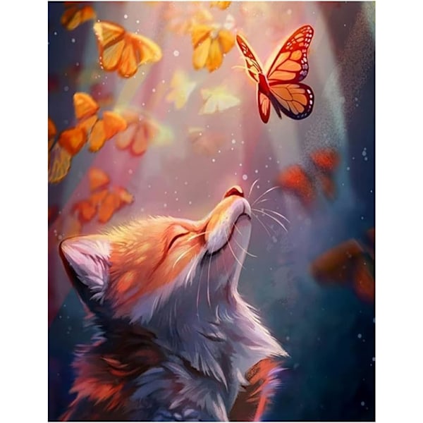 Fangshi DIY 5D Timanttimaalaussetti Kettu ja Perhonen 30*40cm