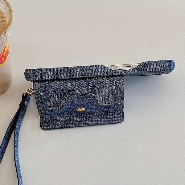 Kortlommer til iPhone 16 Pro Max Etui Spejldesign Læder Bagcover med Rem