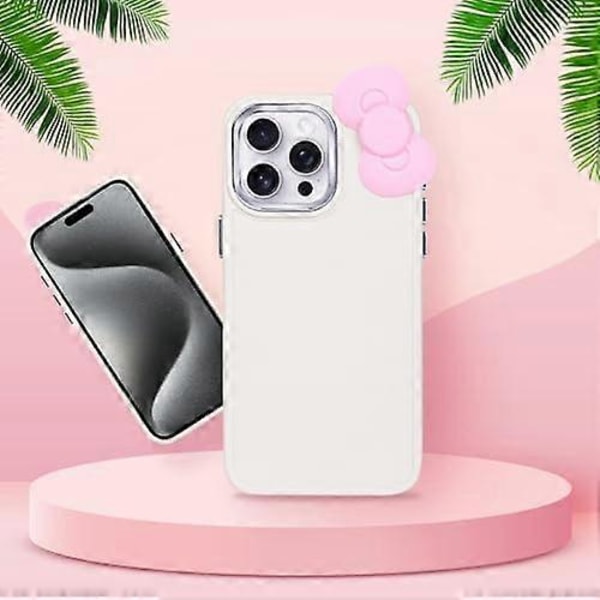 Kompatibel med iPhone 16 Pro Max Skal, Söt 3D Rosett Design Mjukt Silikon Stötsäkert Skydd för iPhone 16 Pro Max 6.9\" 2024