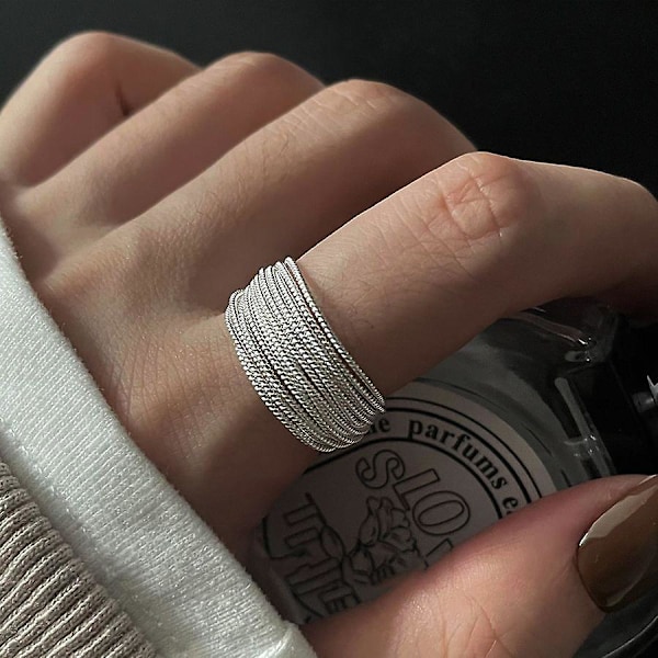 2 stk Lagdelt Design Ring Personlig Multi-lags Strand