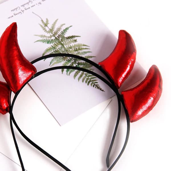 Gothic Devil Horns Hodeplagg - Oksehorn Hodebånd Kostyme Cosplay Prop, Halloween Julebord Gothic Hodeplagg for Kvinner Jenter