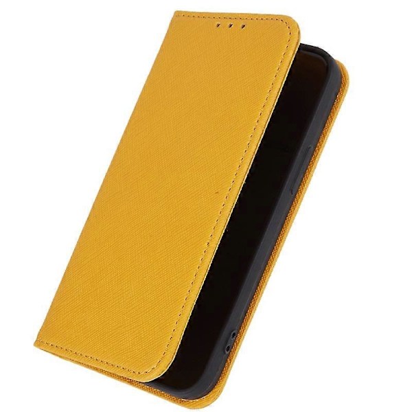 Plånboksfodral för iPhone 15 PU Läder Korsstruktur Ställ Magnetiskt Skydd