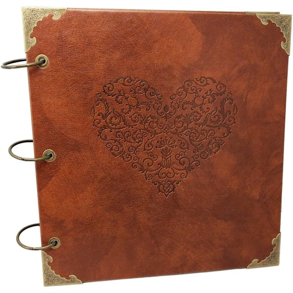 Vintage Läder Fotoalbum, DIY Jubileums Fotoalbum