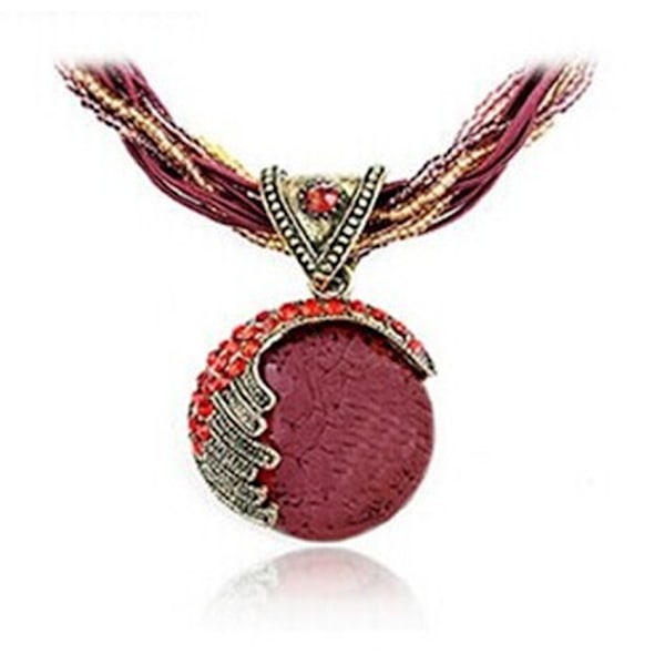 Dame Retro Vintage Bohemisk Stil Turkis Anheng red
