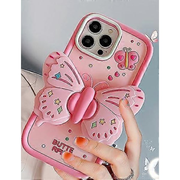 Rosa Fjäril Mobilskal Kompatibelt med iPhone 14 Pro Max