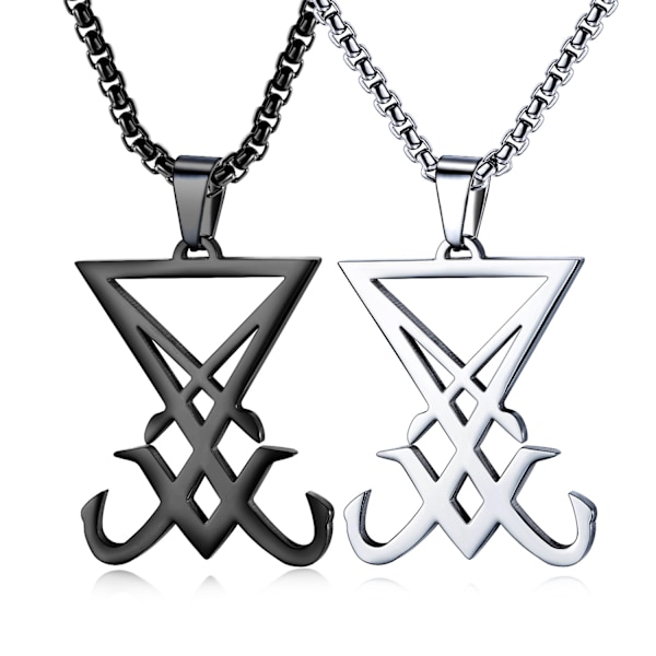 Rustfrit Stål Gotisk Hexe Signet Lucifer Badge Satanisk Kirke sliver