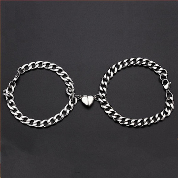 2 stk. Magnetisk pararmbånd Matchende hjertearmbånd