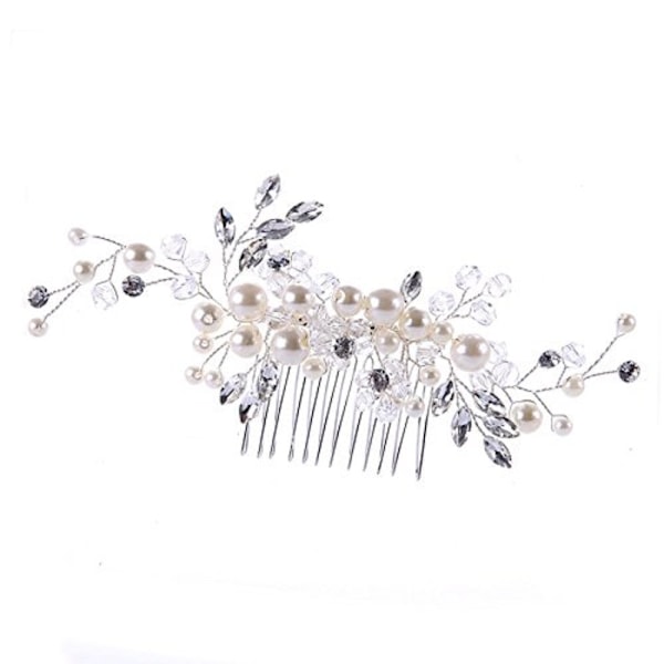 Bryllupsblomster Side Barrette Perle Bryllupshodeplagg