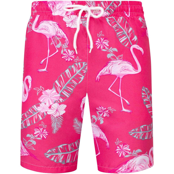 Miesten Havaiji-paita ja shortsit, normaali istuvuus, lyhythihainen, rento, hauska Flamingo-rantapaitasetti 4XL