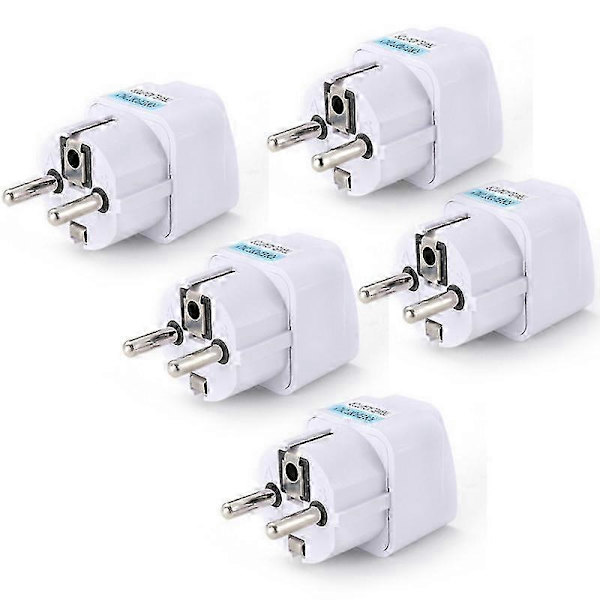 5X EU-pluggadapter DE til EU-pluggadapter 10A 250V Universal reiseadapter EU-kontakt