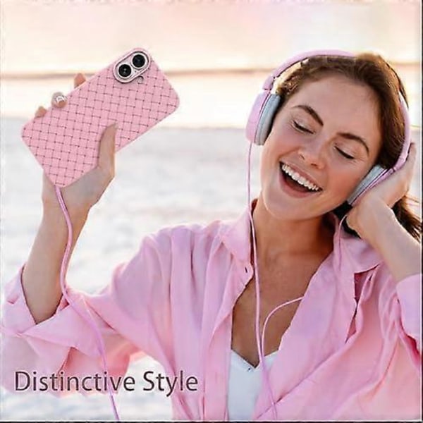 Kompatibel med iPhone 16 Pro Max Cover, varmeafledning og åndbart, let og faldsikret med moderigtigt vævet mønsterdesign