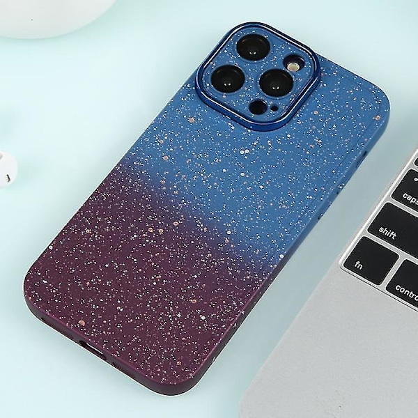 IPhone 13 Pro Gradient Tähtikuvioinen Silikonipuhelinkotelo Linssikalvolla