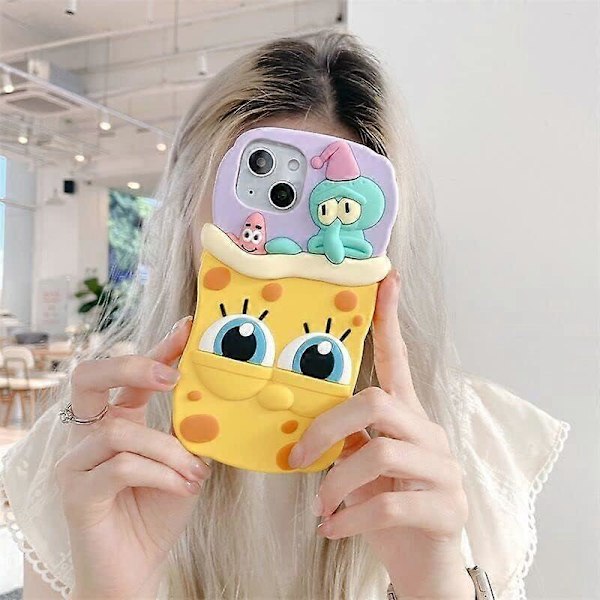 Tykt blødt silikoneetui til Apple iPhone 14 Pro Max Ocean Søstjerne Blæksprutte Fisk 3D Tegneserie Anime Dyr Sjovt Sødt Yndigt Moderigtigt Stilfuldt K