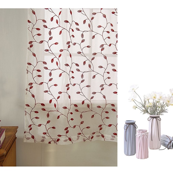 Polyester Blomstertrykk Drapering Korte Gardiner For Hjemmeinnredning