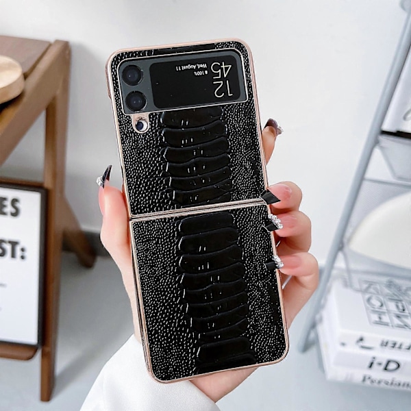 Læder Weilai Series Nano Elektropletteret Telefoncover til Samsung Galaxy Z Flip4 5G