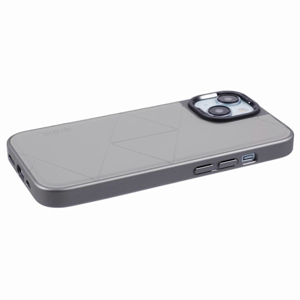 Stødsikkert geometrisk PU læder bagcover til iPhone 15