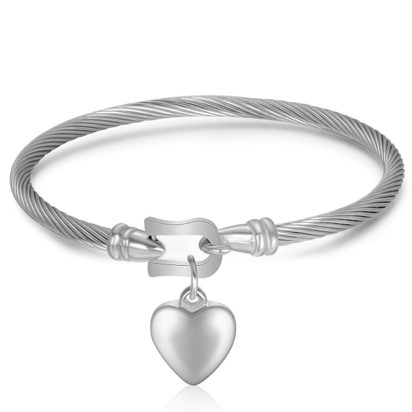 Hestesko spænde armbånd 304 titanium stål kærlighedsarmbånd silver