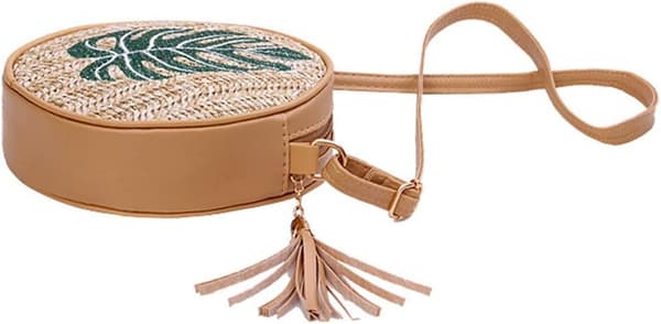 Damer Strå Rund Strandtaske Vintage Rattan Håndtaske