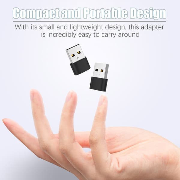 INF 2 kpl USB-C–USB-sovitin tiedonsiirtoon ja lataukseen, musta Sort