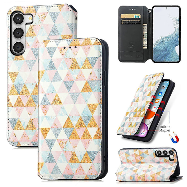 Samsung Galaxy S23 Ultra 5G -puhelimen kotelo, Neo Colorful magneettinen nahkainen puhelinkotelo