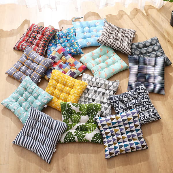 Set med 6 Stolsdynor 40 x 40, Dekorativa Dynor Stolsdyna Trädgårdsdynor, Polyester
