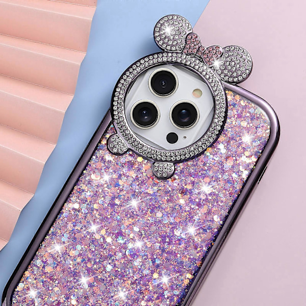 Til iPhone 14 Pro Etui Rhinestone Dekor Anti-drop Epoxy Pailletter TPU Mobiltelefon Cover