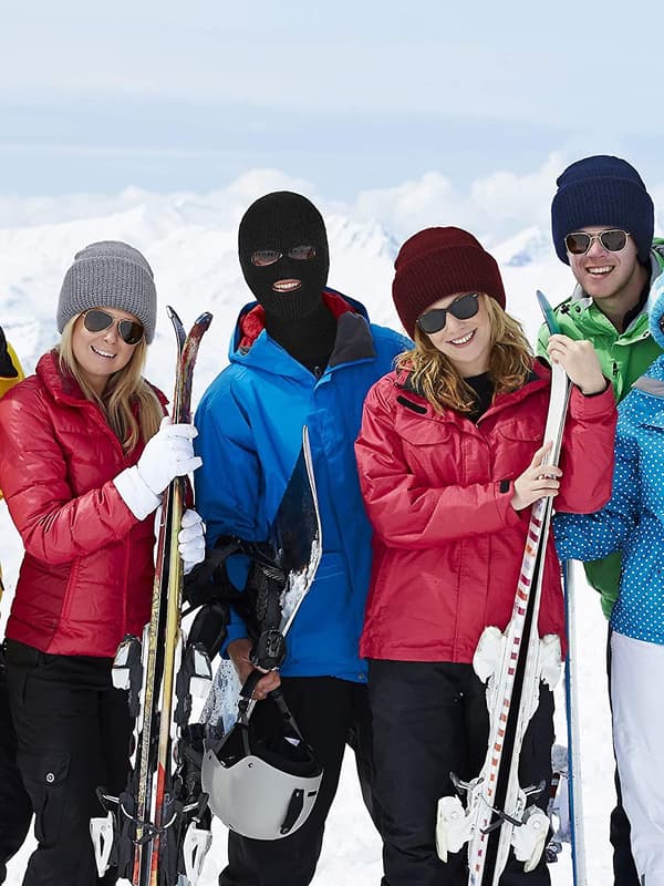 4-pack 3-håls hel ansikts skidmask vinterhatt varm stickad hel ansikte