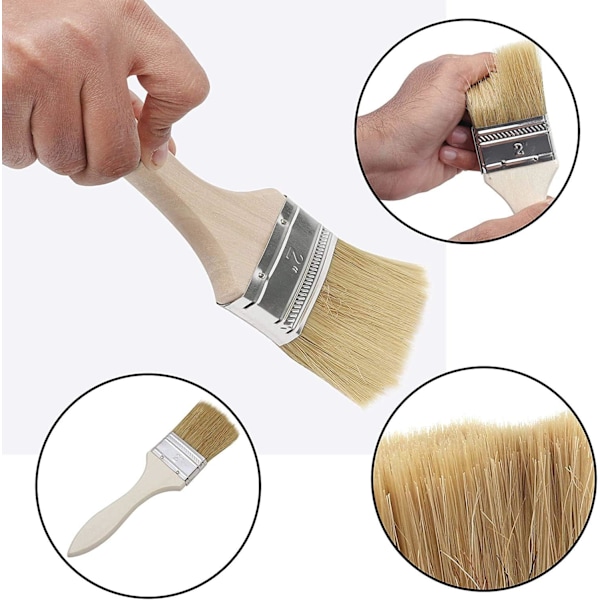 6-pakks Flat Brush Set Profesjonell For Beis Binder Stoffmaling