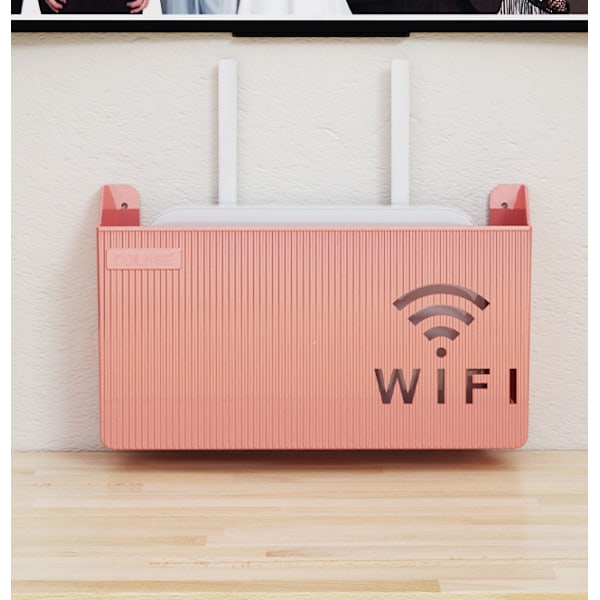 Wifi Router Hylde Organizer Vægmontering Set Top Box pink