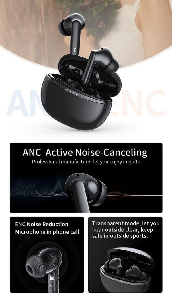Trådløse Bluetooth-hodetelefoner A50 Pro ANC IPX7 5.1