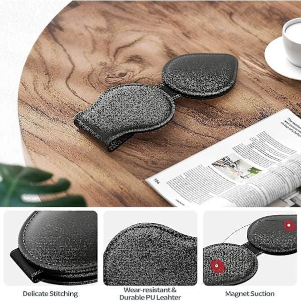 2-pack solglasögonhållare för bilens solskydd - Magnetisk PU-läder glasögonorganisatör, present