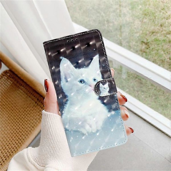 Kompatibelt Skal för iPhone 16 PU Läder 3D Mönstertryck Telefonplånboksfodral