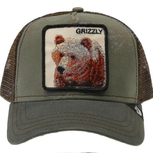Svart Panter Mesh Keps för Vuxna Sommar Baseballkeps Truckerkeps W-WELLNGS Björn - Grön Björn - Grön Bear - Green