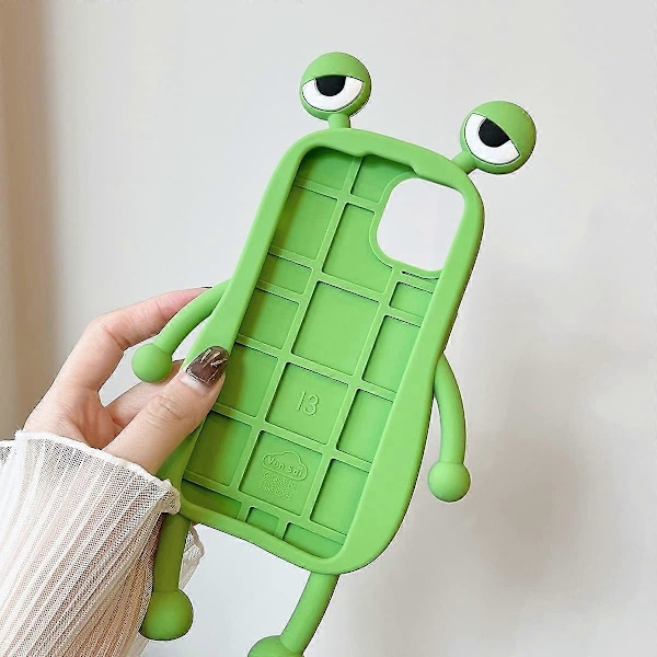 iPhone 15 Pro Max Kawaii Skal 3D Tecknad Söt Groda Skal Mjukt Silikon Unikt Roligt Skyddsfodral för Kvinnor Flickor Slimmad Anti-Fall Skyddande
