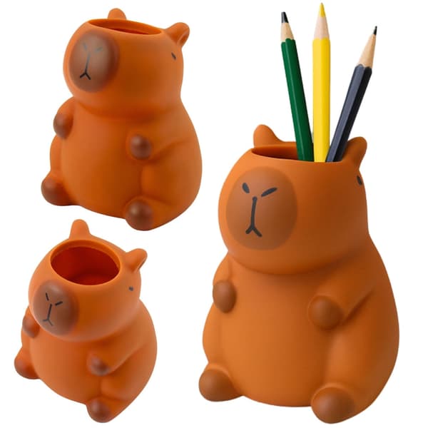 Dekorativ beholder kapybara 10 cm plastik organizer til skrivebord