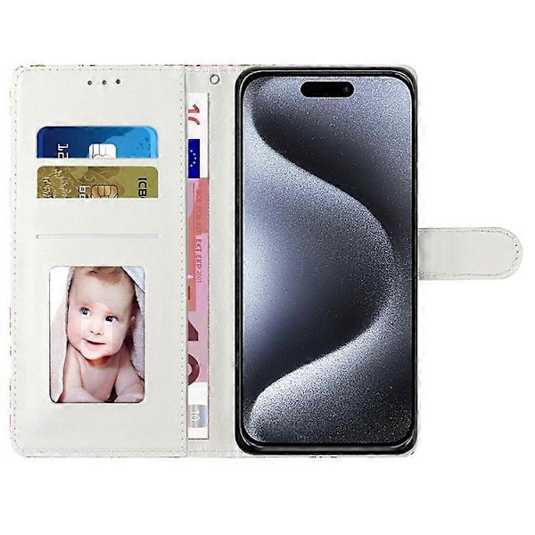Kompatibel til iPhone 16 Pro Cover 3D Mønster Print Læder Wallet Flip Telefon Cover