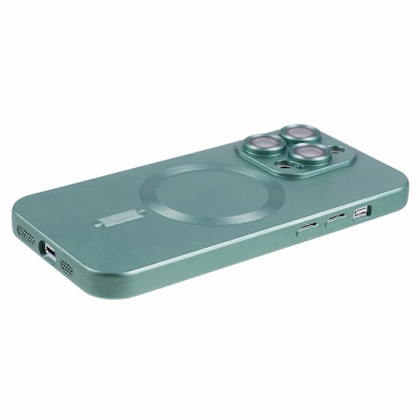 TPU-skal för iPhone 15 Pro Max Kompatibelt med MagSafe, Gummerat Telefonskal med Linsskydd