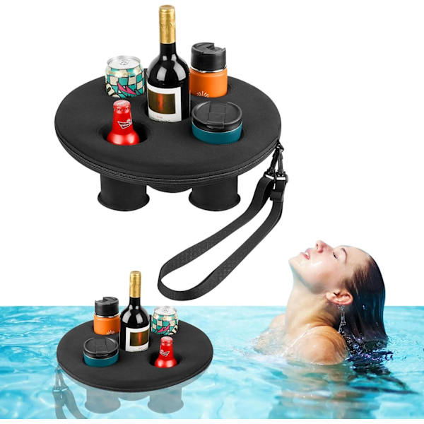 Flytande dryckeshållare för pool | Dryckesbricka för badtunna med 5 hål | Flytande spa-dryckesbricka för pool, strandflotte, dryckeshållare för strandavkoppling
